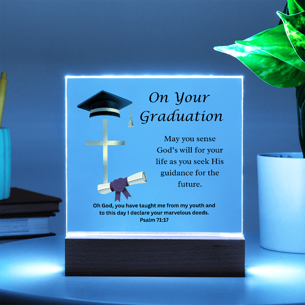 On Your Graduation | God's Will | Acrylic Plaque LED