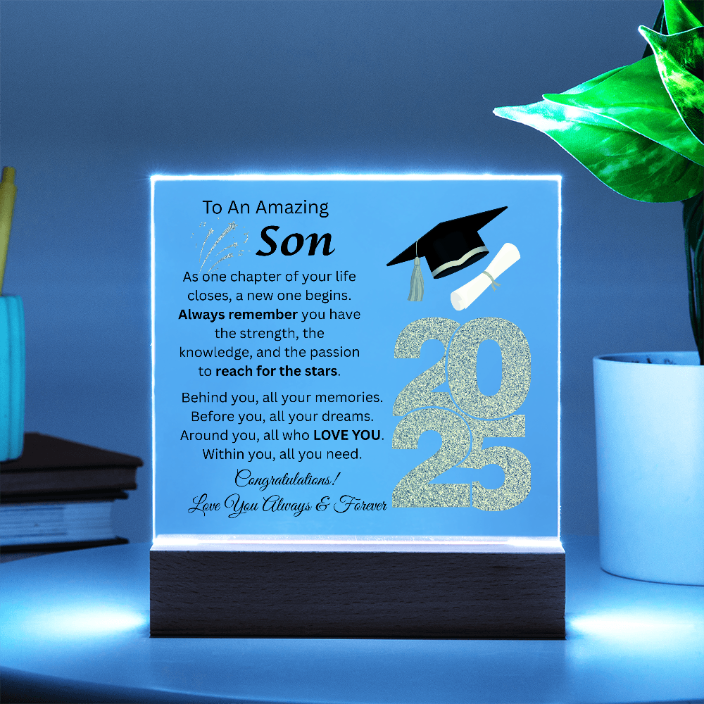 To An Amazing Son | Congratulations | Grad | Printed Acrylic Plaque w/(LED)