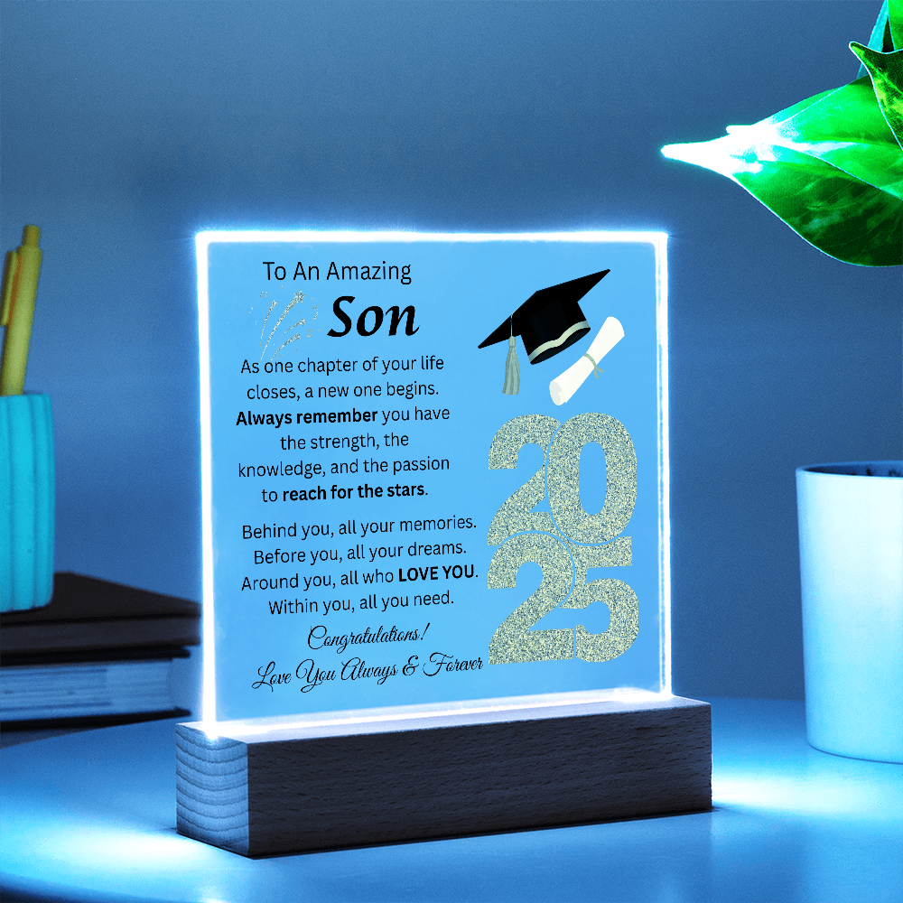 To An Amazing Son | Congratulations | Grad | Printed Acrylic Plaque w/(LED)