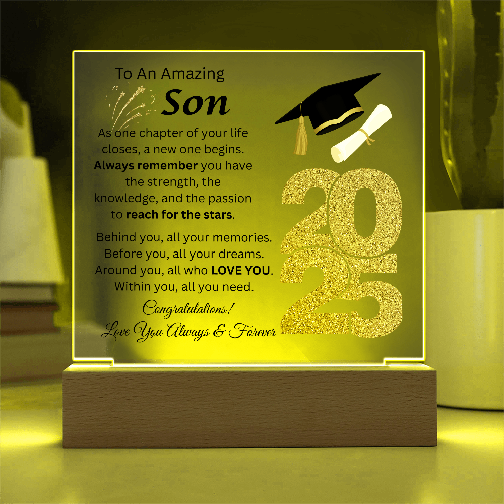 To An Amazing Son | Congratulations | Grad | Printed Acrylic Plaque w/(LED)
