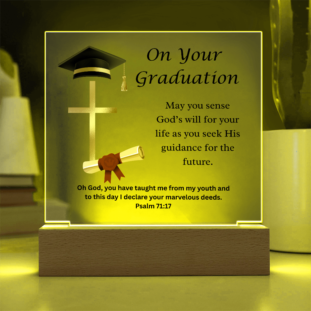 On Your Graduation | God's Will | Acrylic Plaque LED