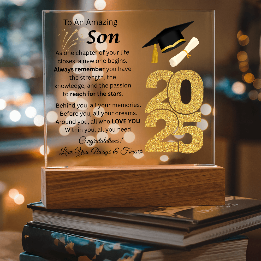 To An Amazing Son | Congratulations | Grad | Printed Acrylic Plaque w/(LED)