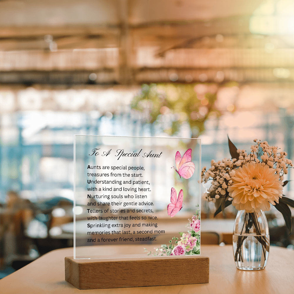 To A Special Aunt | Second Mom, Forever Friend | Printed Acrylic Plaque
