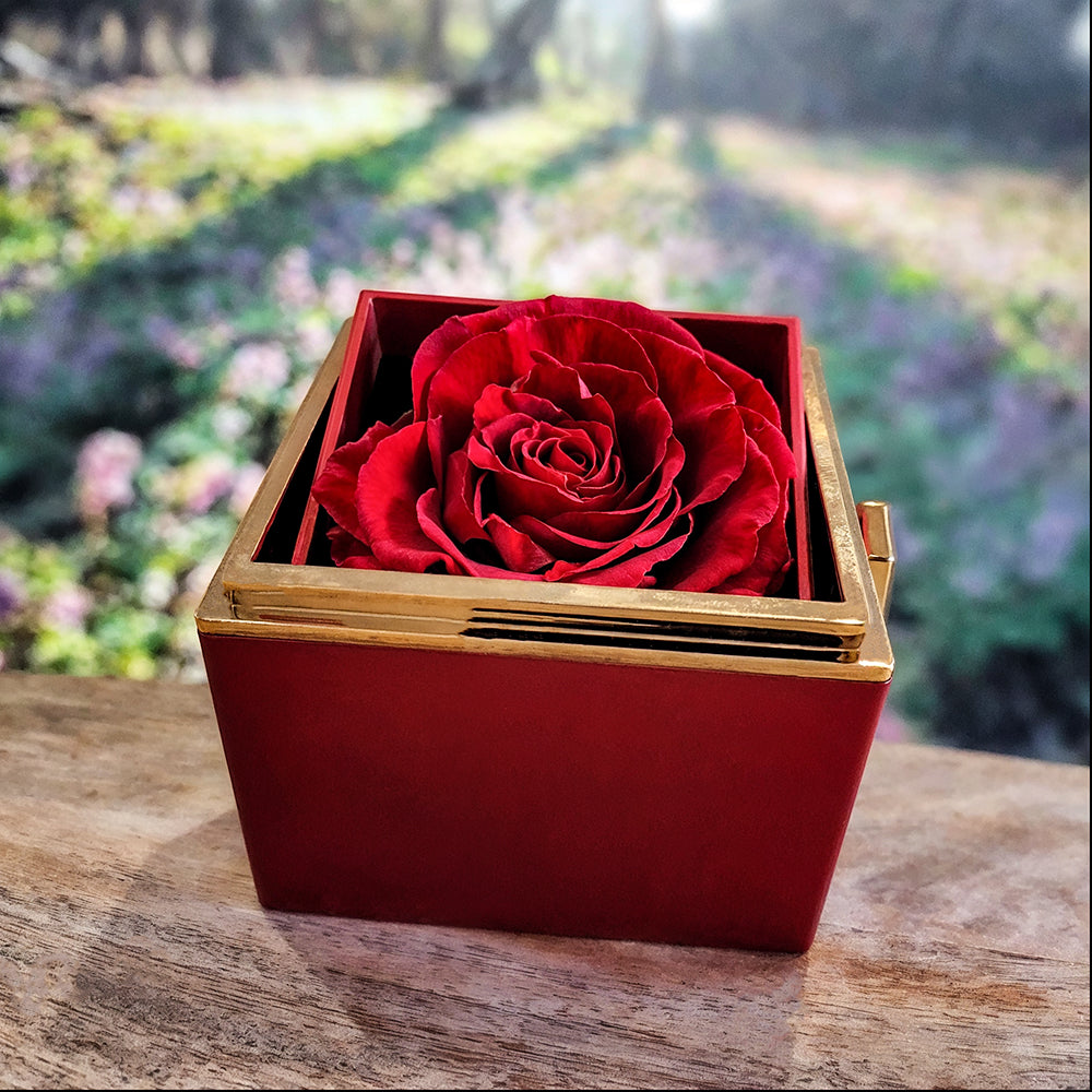 To My Beautiful Mom | Your Love | Love Knot Necklace with Rotating Rose Gift Box