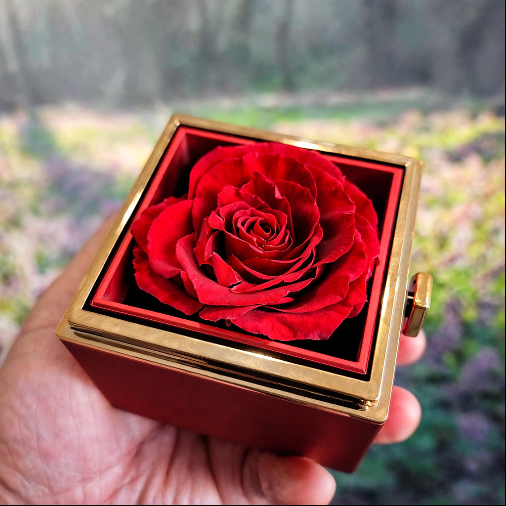 To My Beautiful Mom | Your Love | Love Knot Necklace with Rotating Rose Gift Box