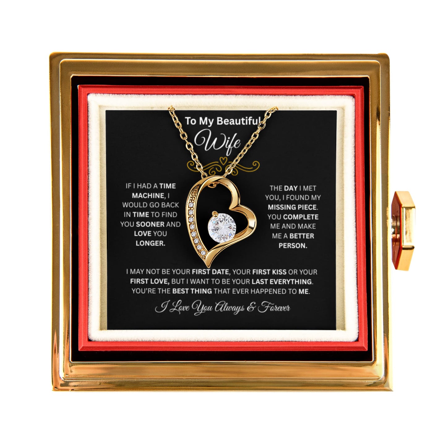 To My Beautiful Wife | Forever Love With Rotating Rose Gift Box | Be Your Last Everything