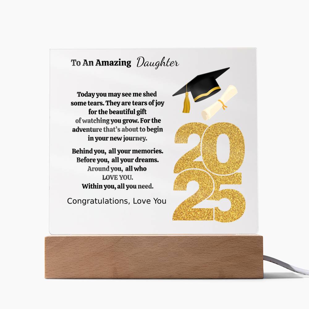 To An Amazing Daughter | Beautiful Gift | Personalized Acrylic Square Plaque (w/LED)