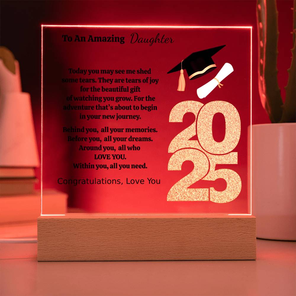 To An Amazing Daughter | Beautiful Gift | Personalized Acrylic Square Plaque (w/LED)