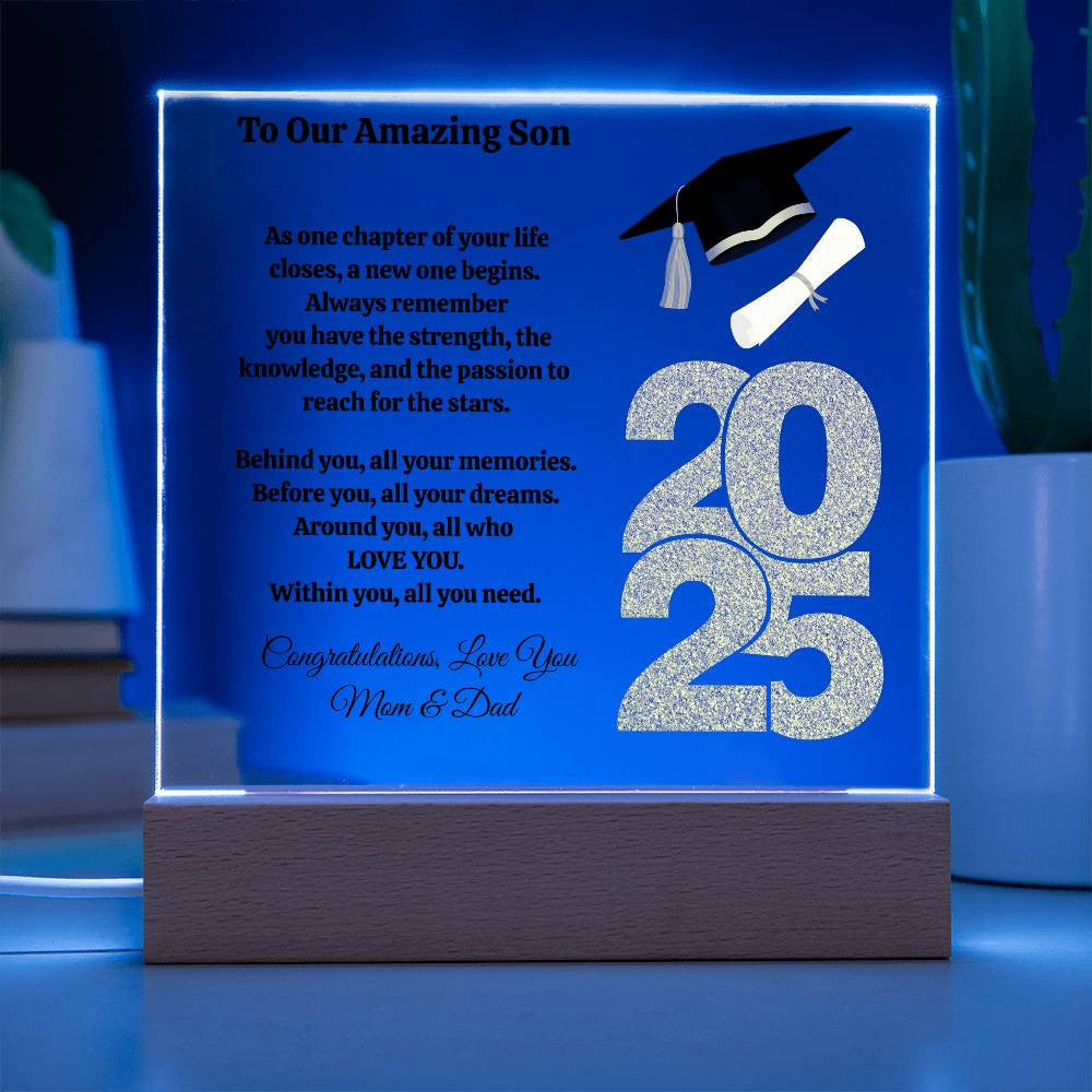 To Our Amazing Son | Always Remember | Graduation| Personalized Acrylic Plaque LED