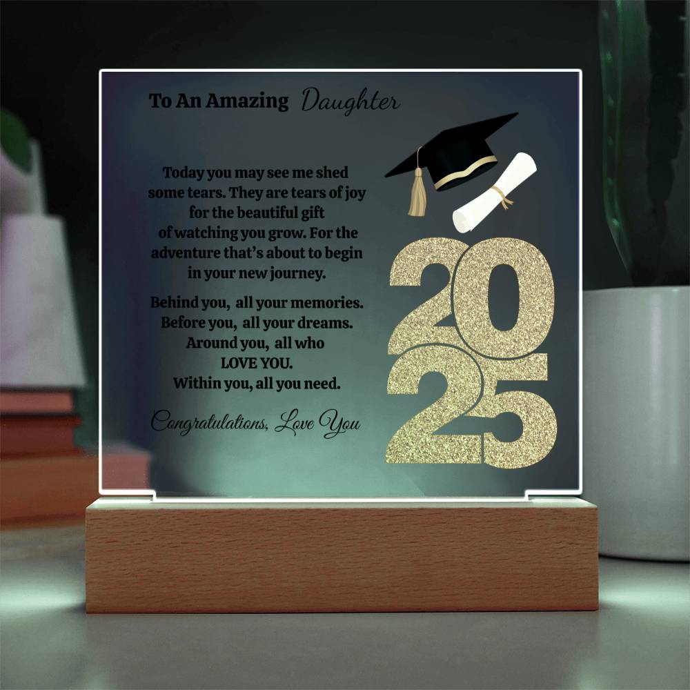 To An Amazing Daughter | Beautiful Gift | Personalized Acrylic Square Plaque (w/LED)