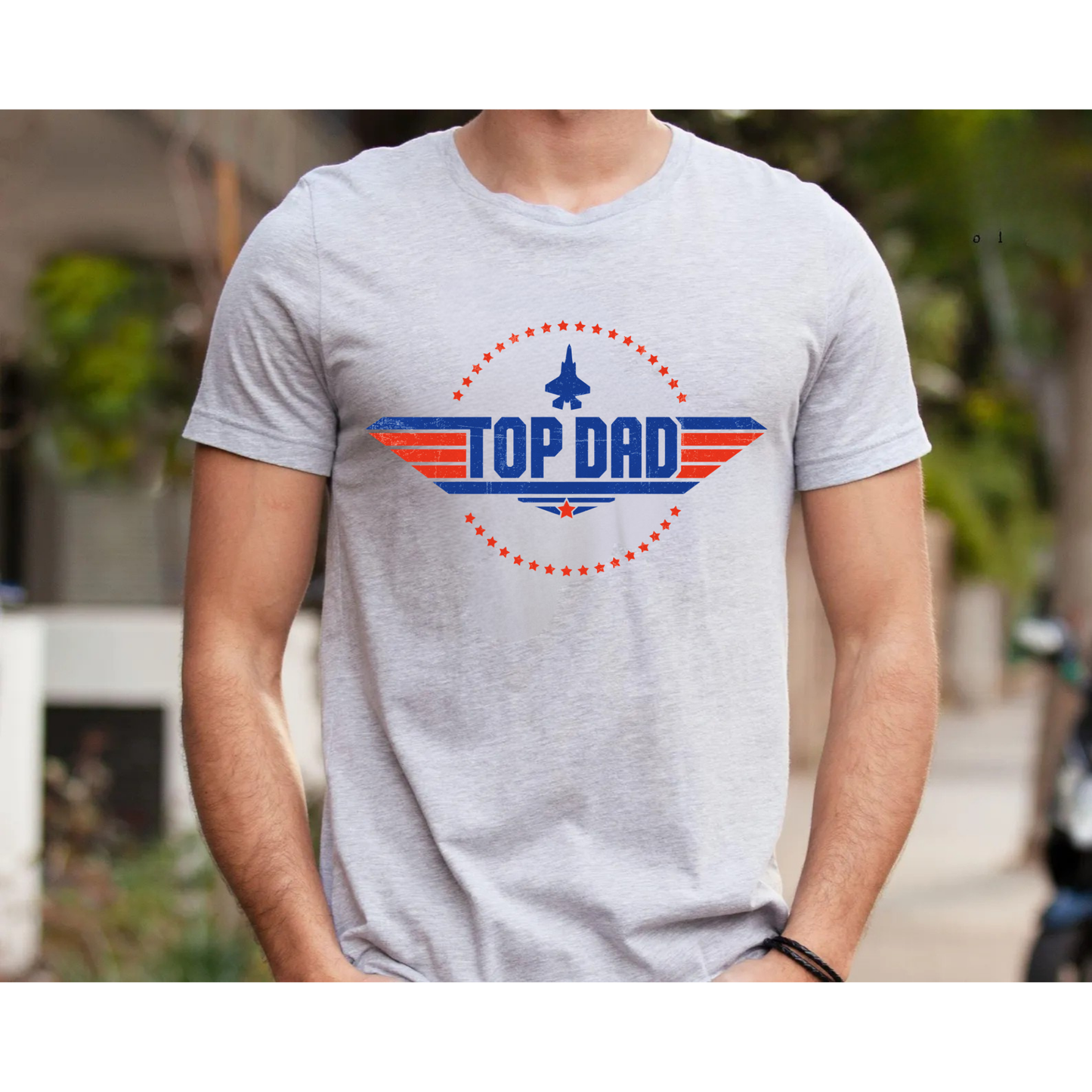 Top Dad T‑Shirt — Patriotic Fighter Jet Fathers Day Tee