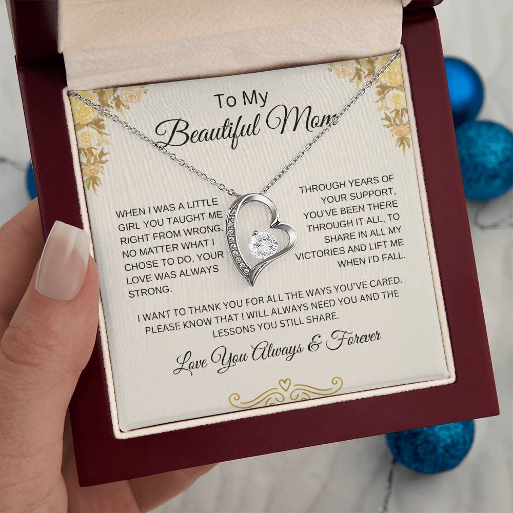 To My Beautiful Mom | You Taught Me | Forever Love Necklace