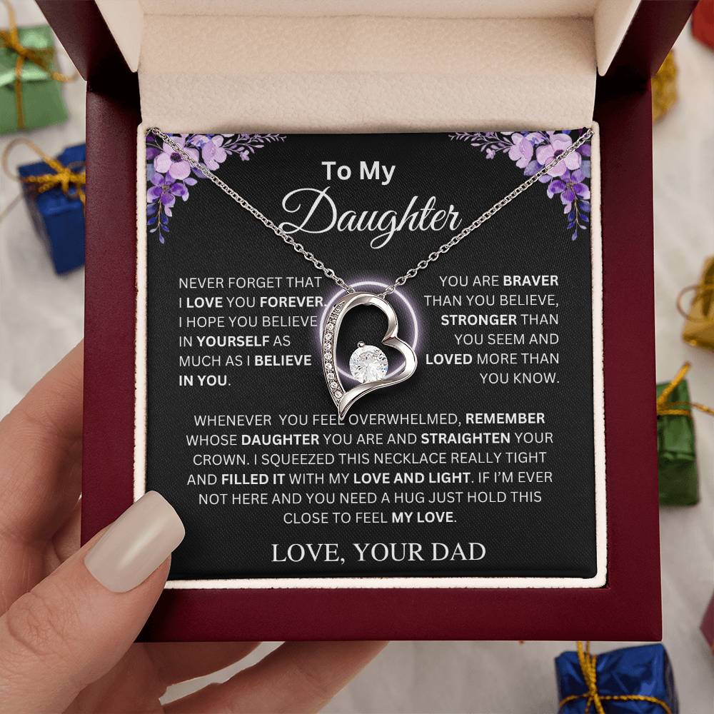 To My Daughter | Never Forget | Forever Love Necklace