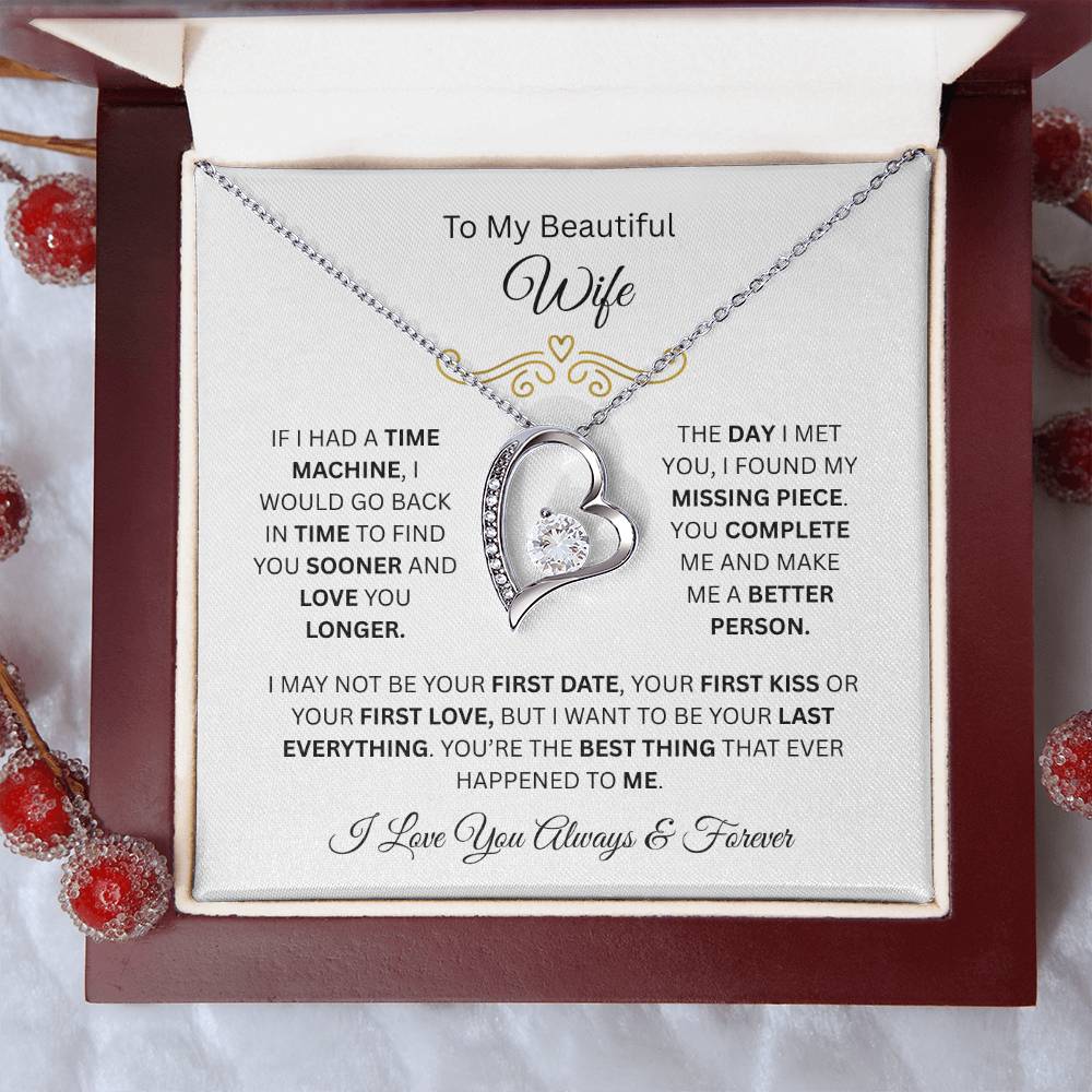 To My Beautiful Wife | Love You Longer | Forever Love Necklace