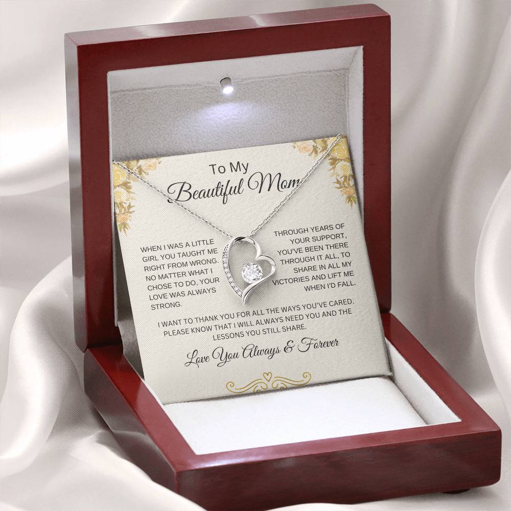 To My Beautiful Mom | You Taught Me | Forever Love Necklace