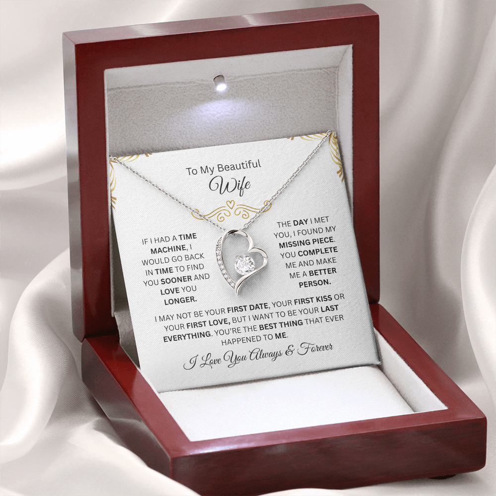 To My Beautiful Wife | Love You Longer | Forever Love Necklace