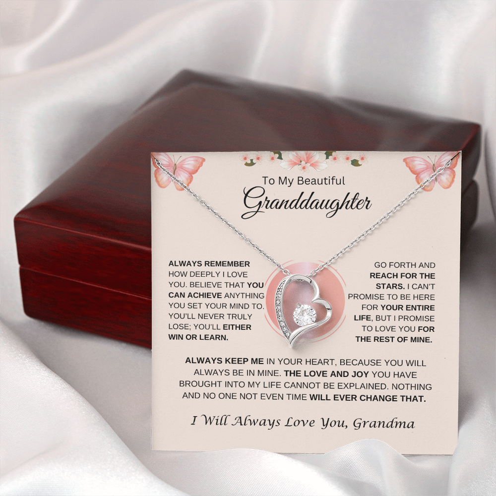 To My Beautiful Granddaughter | Always Remember | Forever Love Necklace