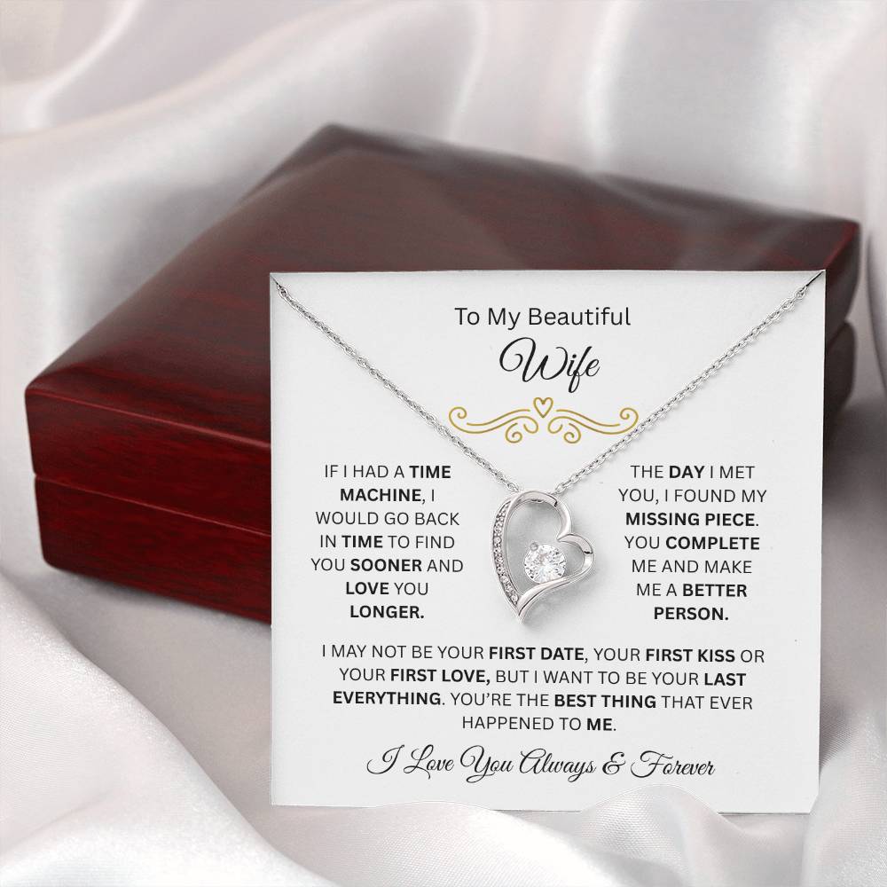 To My Beautiful Wife | Love You Longer | Forever Love Necklace