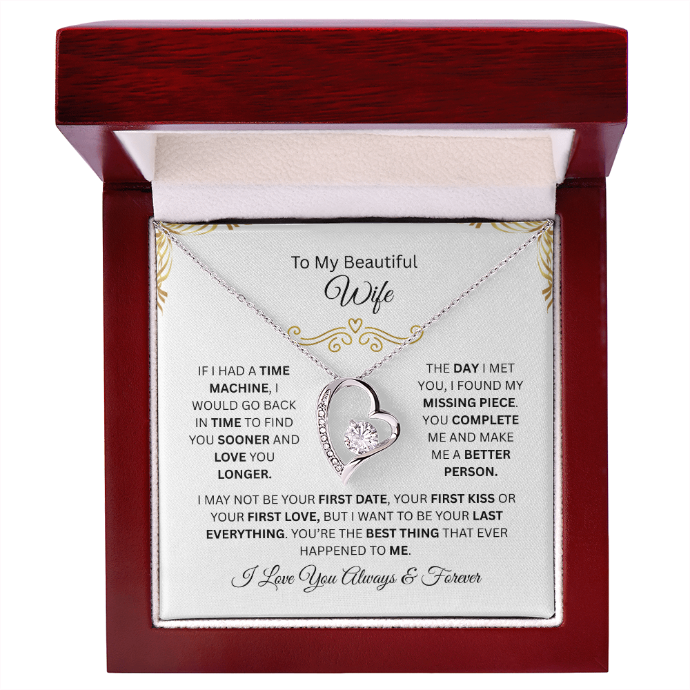 To My Beautiful Wife | Love You Longer | Forever Love Necklace