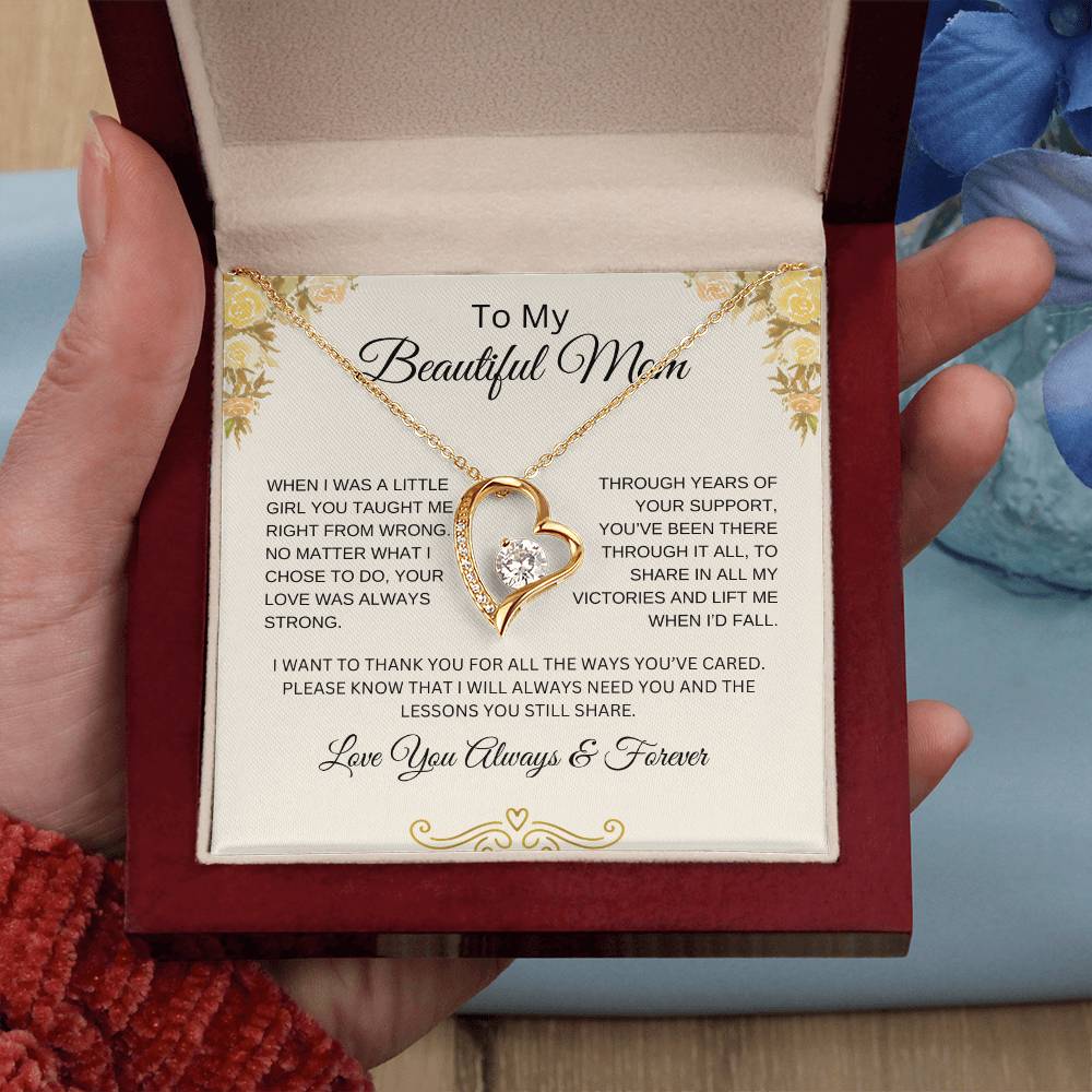To My Beautiful Mom | You Taught Me | Forever Love Necklace