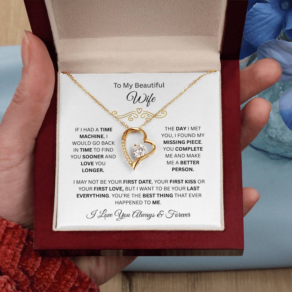 To My Beautiful Wife | Love You Longer | Forever Love Necklace