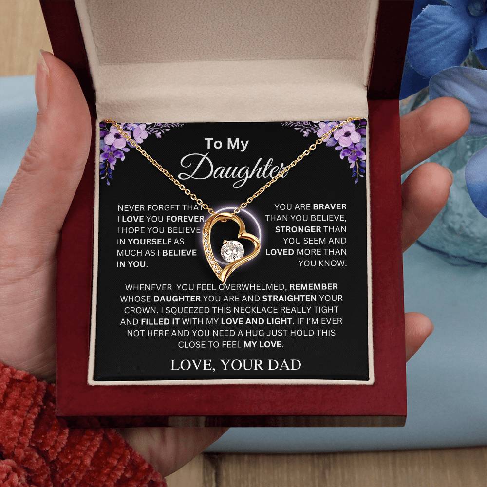 To My Daughter | Never Forget | Forever Love Necklace