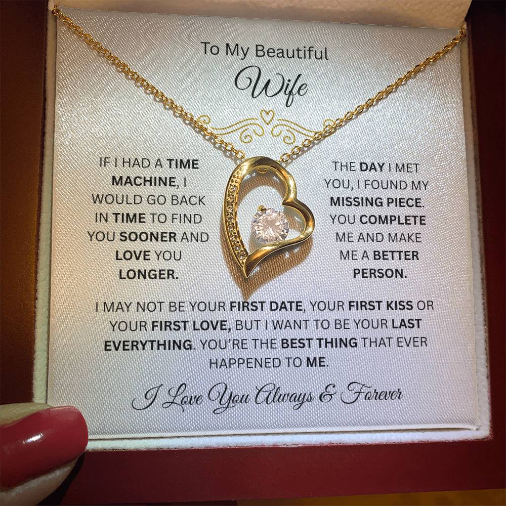 To My Beautiful Wife | Love You Longer | Forever Love Necklace