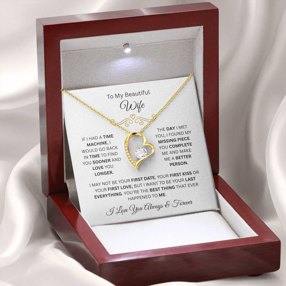 To My Beautiful Wife | Love You Longer | Forever Love Necklace