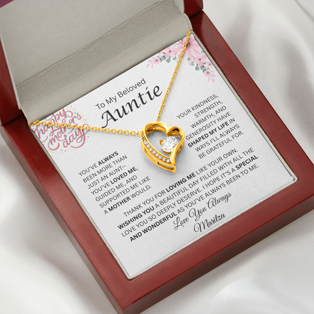 Happy Mother's Day Auntie | Like A Mother | Forever Love Necklace