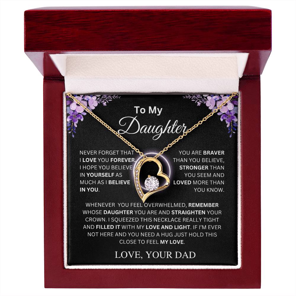 To My Daughter | Never Forget | Forever Love Necklace