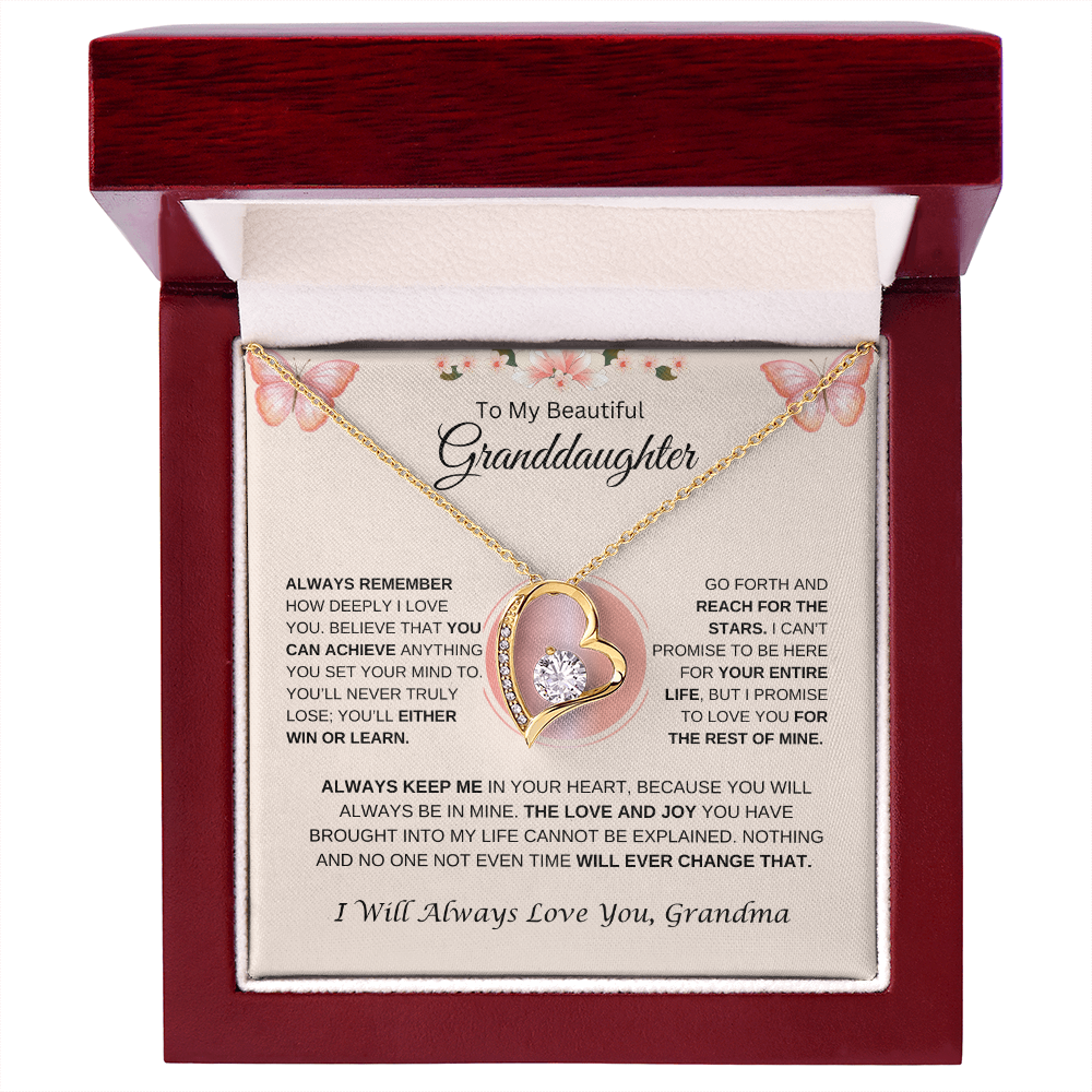 To My Beautiful Granddaughter | Always Remember | Forever Love Necklace
