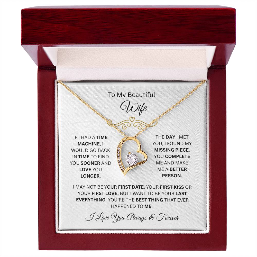 To My Beautiful Wife | Love You Longer | Forever Love Necklace