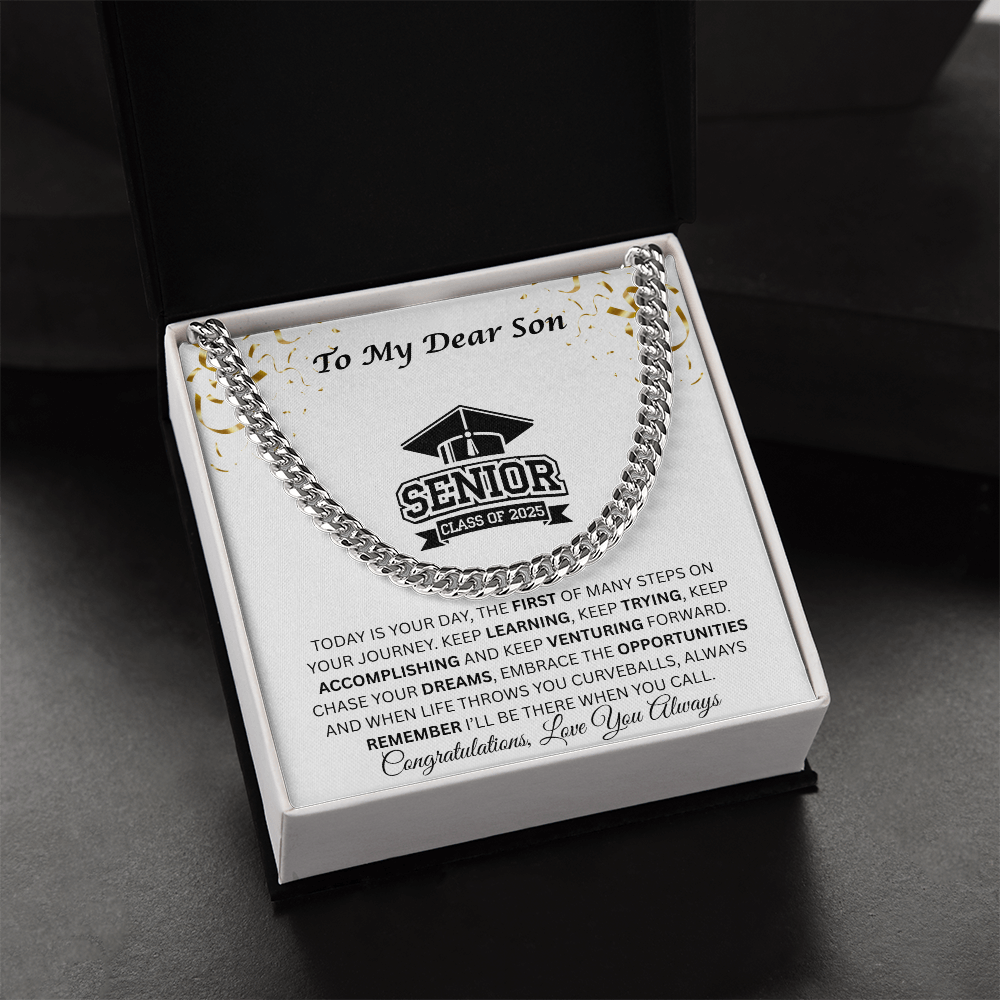 To My Dear Son | Grad Class of 2025 | Cuban Link Chain