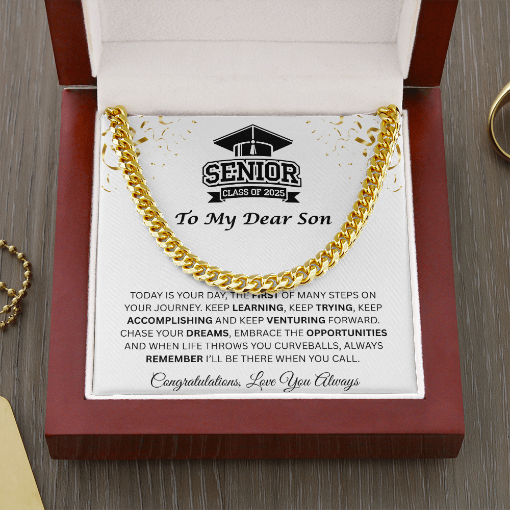 To My Dear Son |  Grad Class of 2025 | Cuban Link Chain