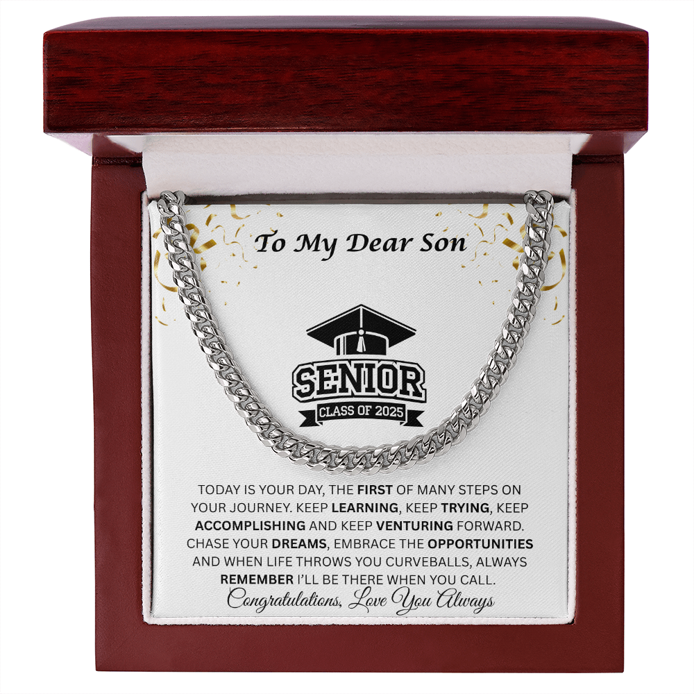 To My Dear Son | Grad Class of 2025 | Cuban Link Chain