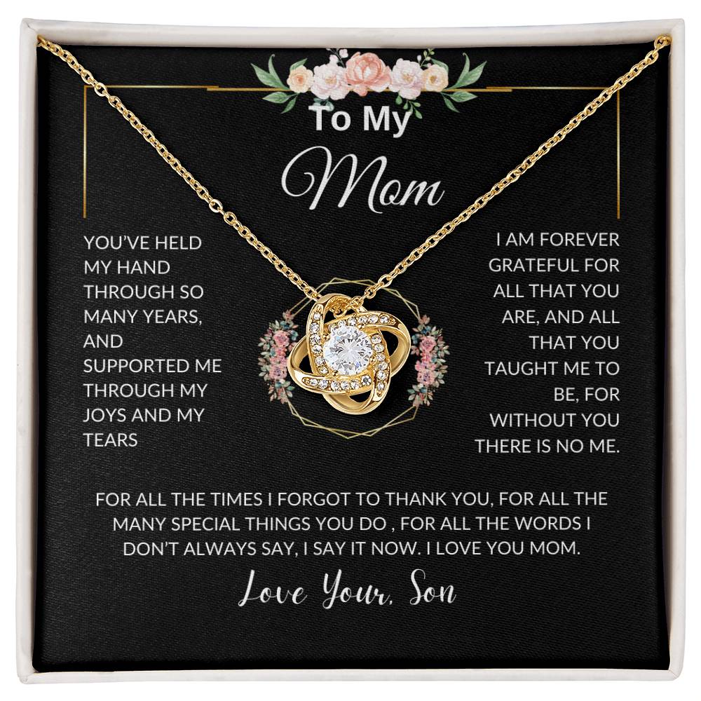 To Mom From Son | Held My Hand | Love Knot Necklace