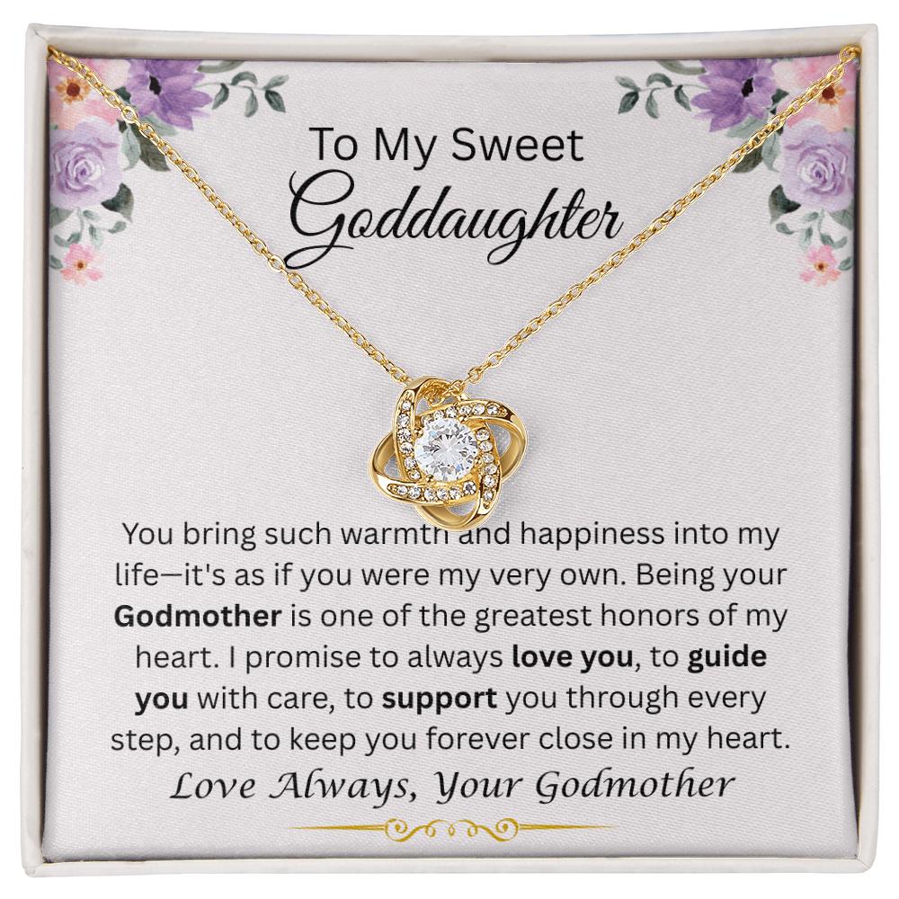 To My Sweet Goddaughter | Love Always | Love Knot Necklace