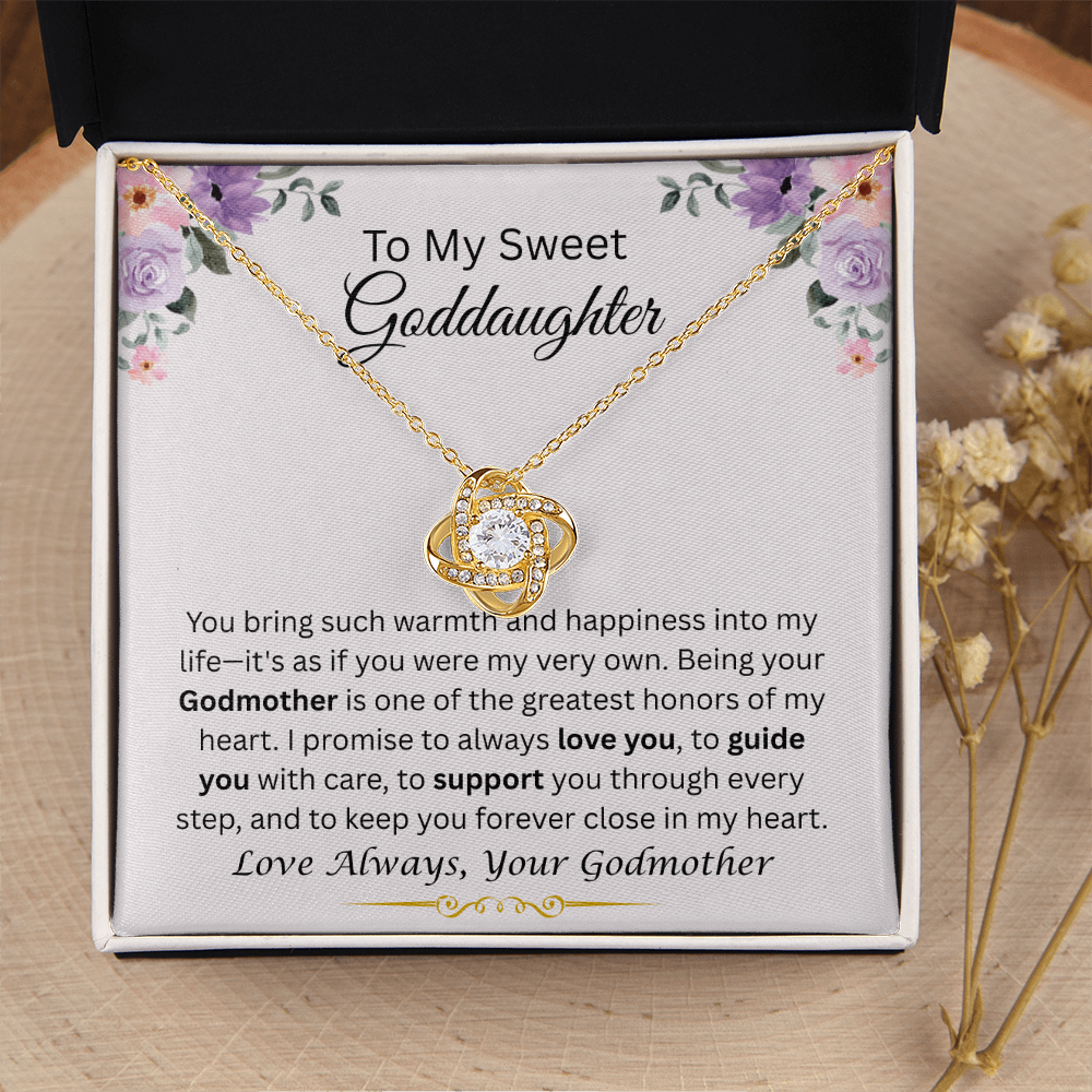 To My Sweet Goddaughter | Love Always | Love Knot Necklace