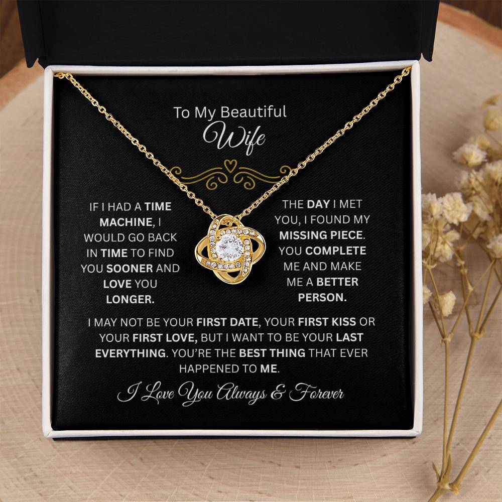 To My Beautiful Wife | Find You Sooner | Love Knot Necklace