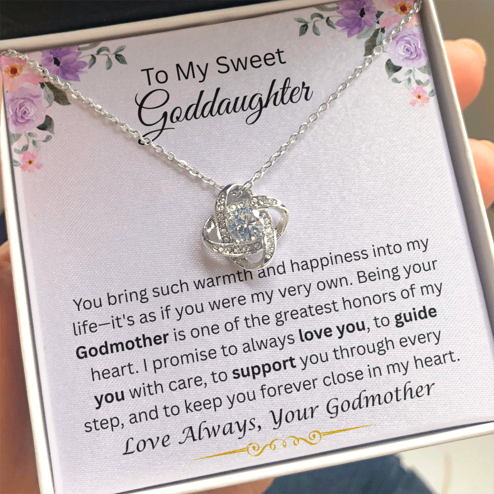 To My Sweet Goddaughter | Love Always | Love Knot Necklace