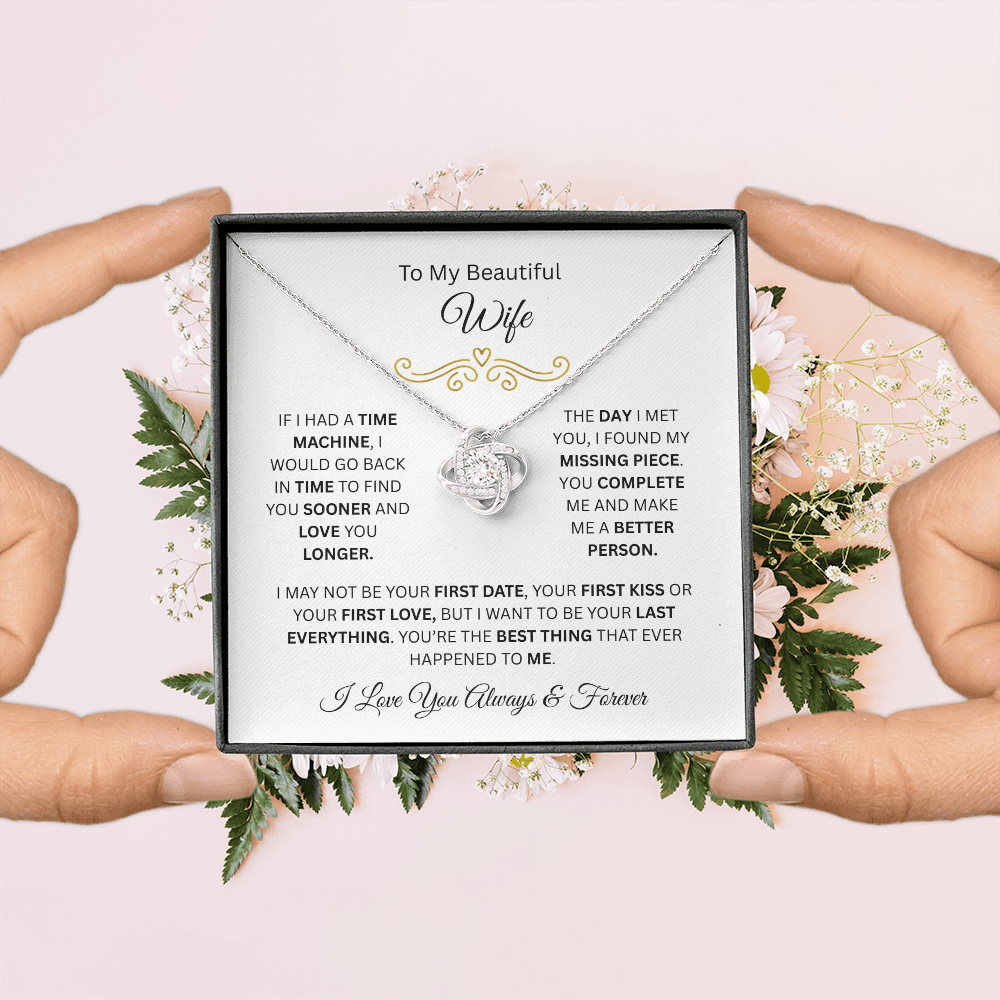 To My Beautiful Wife | Love You Longer | Love Knot Necklace