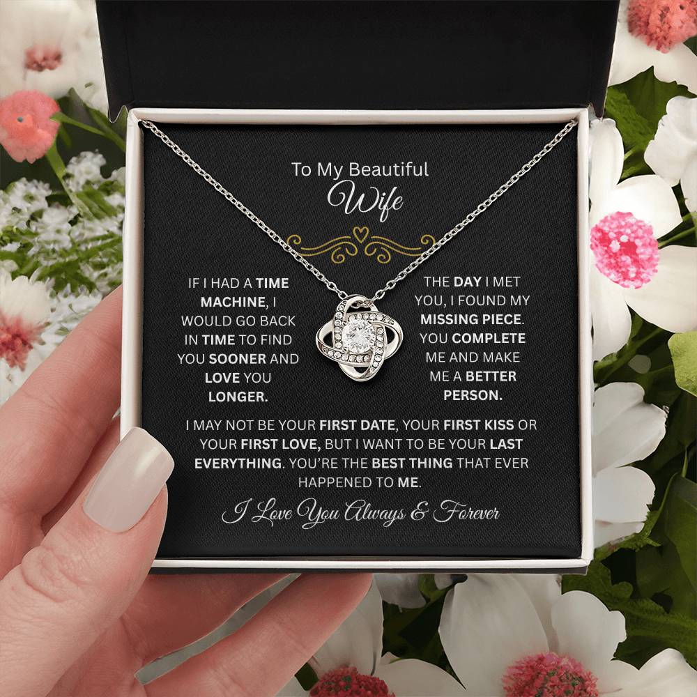 To My Beautiful Wife | Find You Sooner | Love Knot Necklace