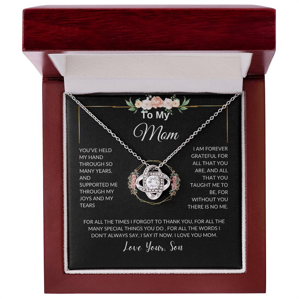 To Mom From Son | Held My Hand | Love Knot Necklace