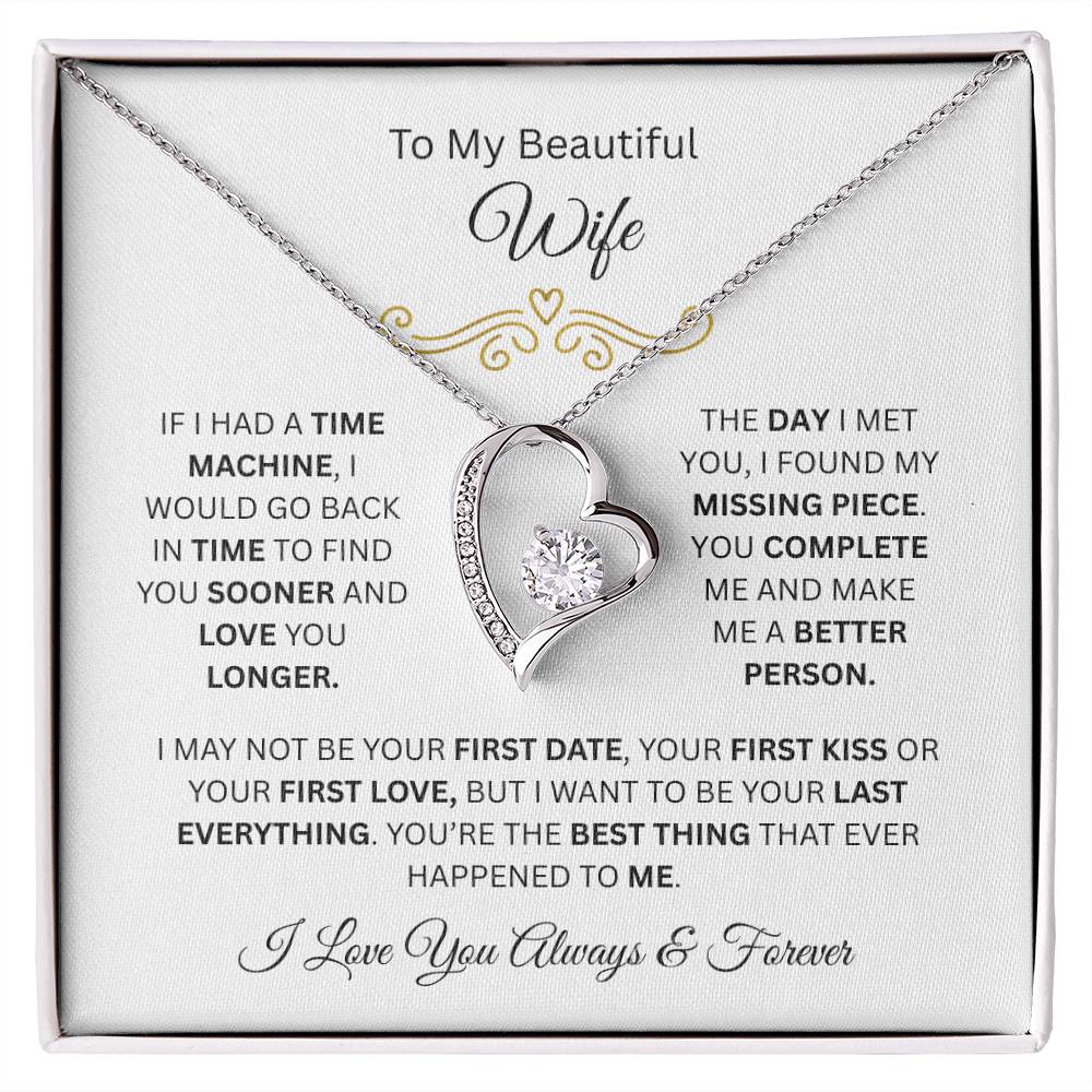 To My Beautiful Wife | Love You Longer | Forever Love Necklace
