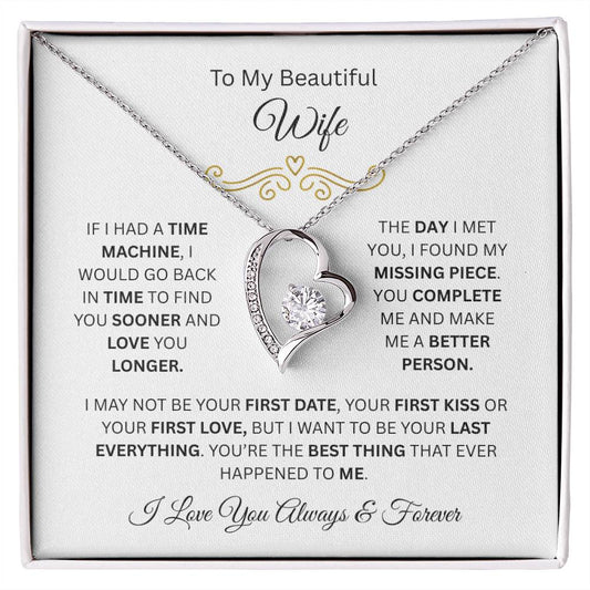 To My Beautiful Wife | Love You Longer | Forever Love Necklace