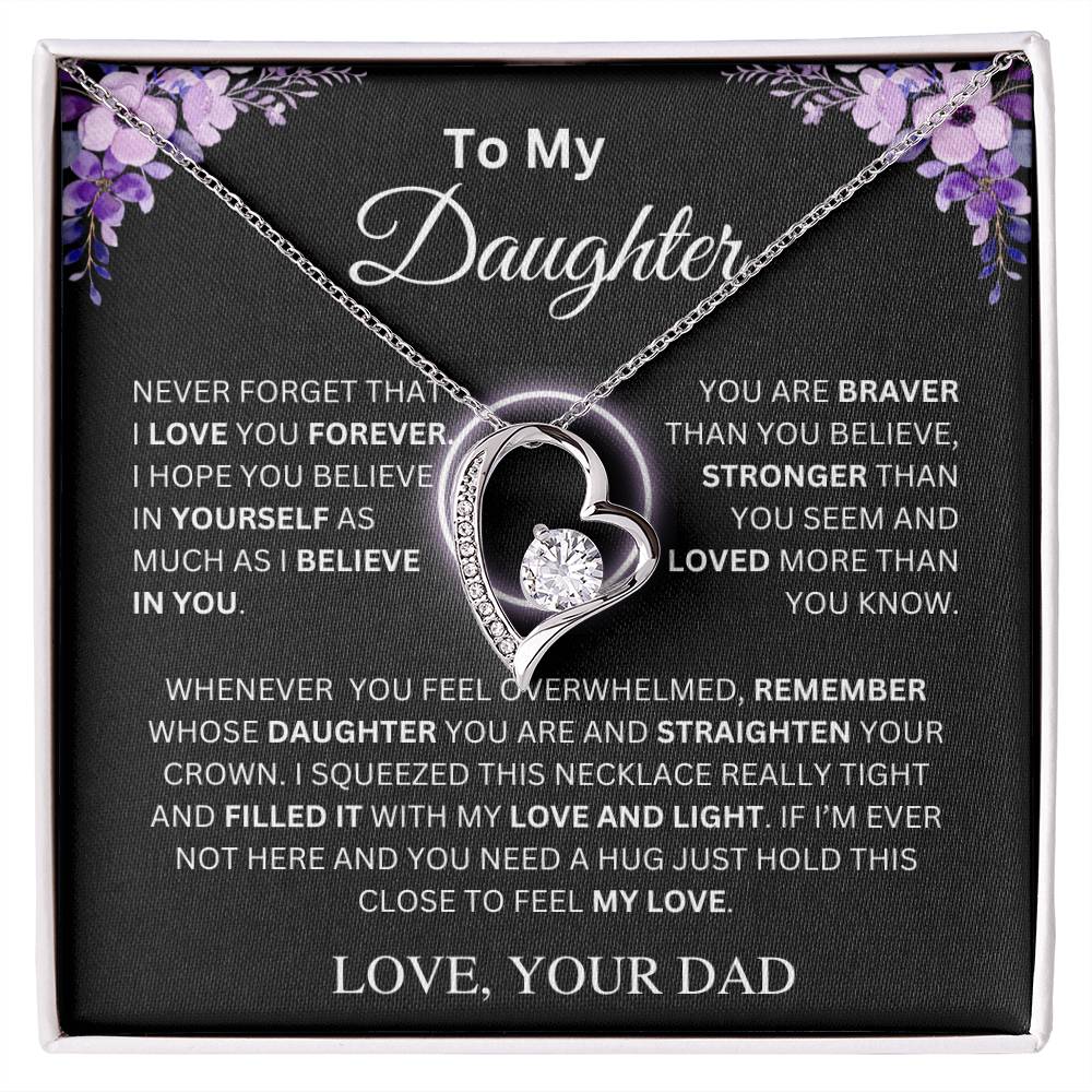 To My Daughter | Never Forget | Forever Love Necklace