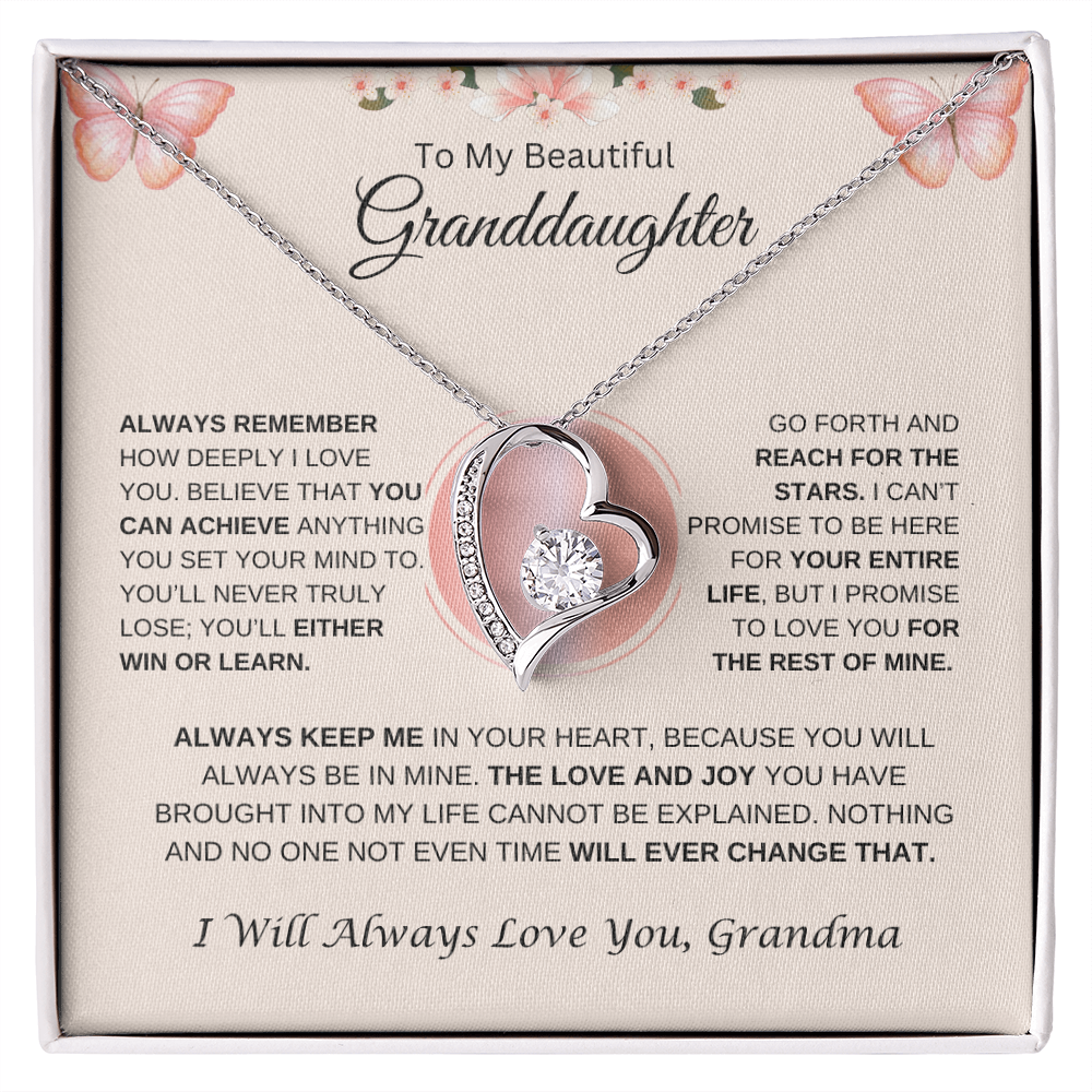 To My Beautiful Granddaughter | Always Remember | Forever Love Necklace