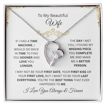 To My Beautiful Wife | Love You Longer | Forever Love Necklace