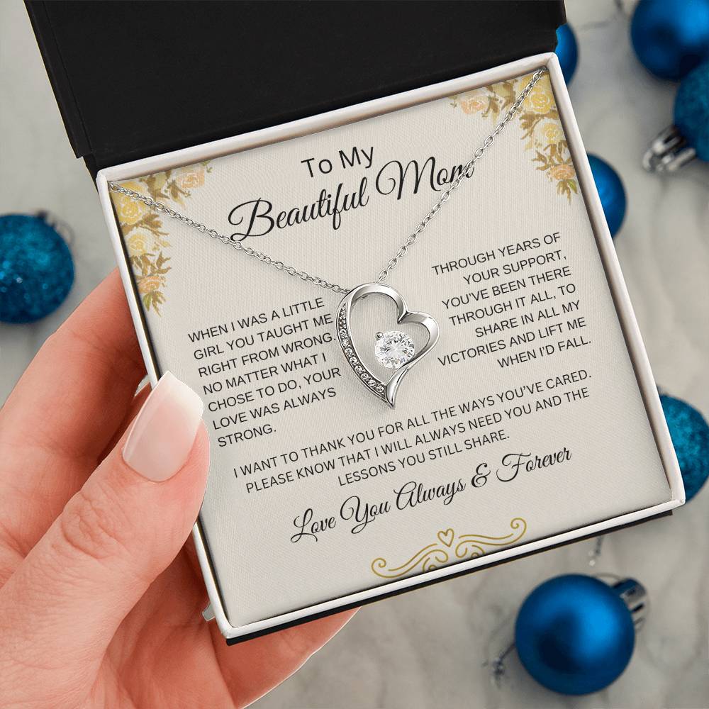 To My Beautiful Mom | You Taught Me | Forever Love Necklace