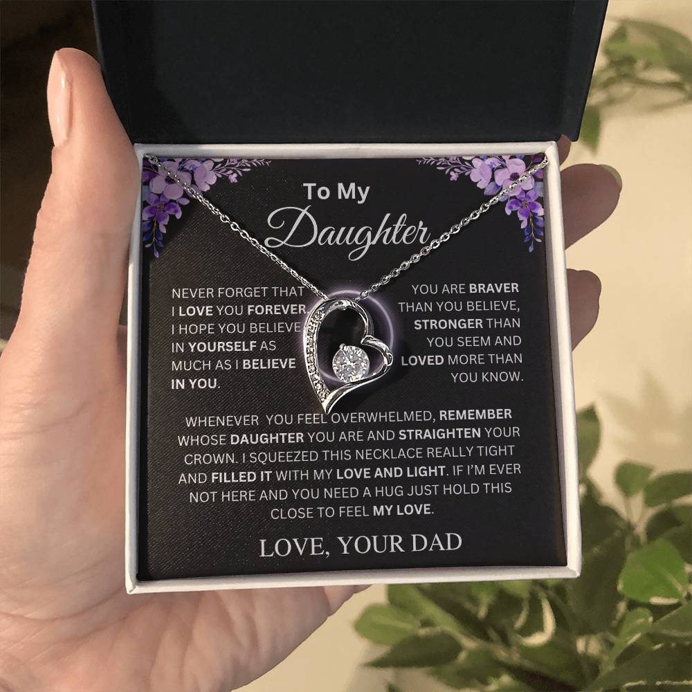 To My Daughter | Never Forget | Forever Love Necklace